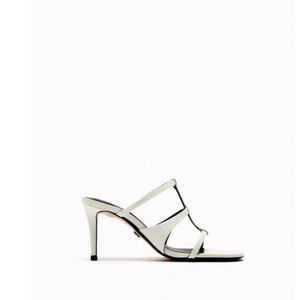 Zara CHUNKY LEATHER HIGH HEELED SANDALS